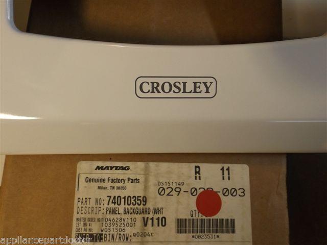 Maytag Crosley Stove  74010359  PANEL BACKGUARD (WHT)  NEW IN BOX