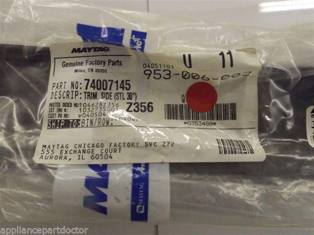 Maytag Jenn Air Stove  74007145  Trim, Side (stl 30``)  NEW IN BOX