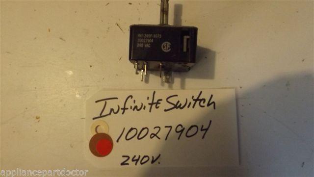 AMANA  STOVE 10027904  infinite switch 240v used part