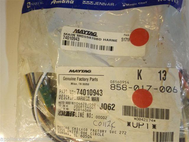 Maytag Stove  74010943  Harness, Main    NEW IN BOX
