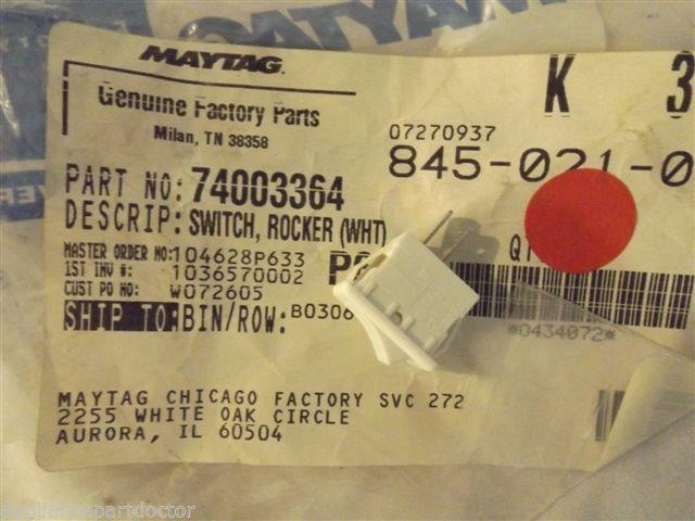 KENMORE JENN AIR STOVE 74003364 Switch, Rocker (wht)  NEW IN BOX