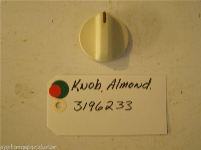WHIRLPOOL STOVE 3196233 Knob, Infinite (almond)  used part
