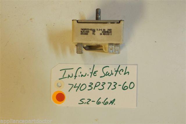AMANA  STOVE 7403P373-60  Infinite switch  240v  5.2-6.6a   USED