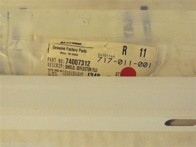 MAGIC CHEF AMANA STOVE 74007312 Shield, Deflector Flue (wht)   NEW IN BOX