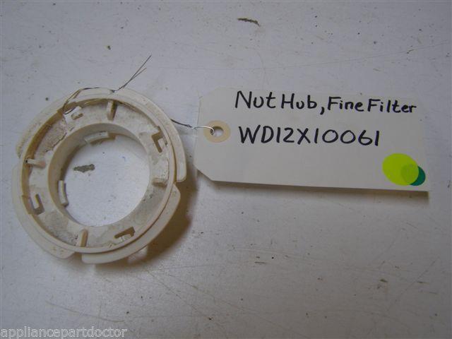 GE DISHWASHER WD12X10061 FINE FILTER HUB NUT USED PART ASSEMBLY