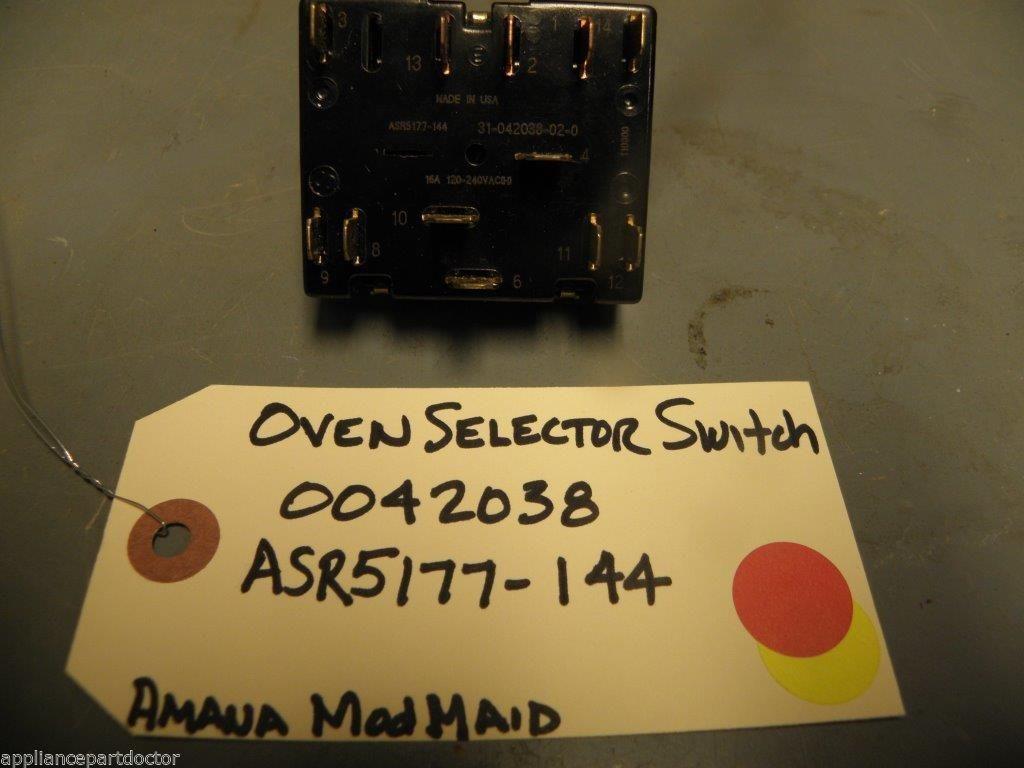 Amana Modern Maid  Stove 0042038  Oven Selector Switch  USED PART