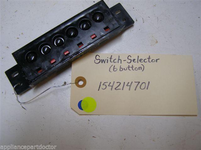 WHITE CONSOLIDATED DISHWASHER 154214701 6 BUTTON SELECTOR SWITCH USED ASSEMBLY