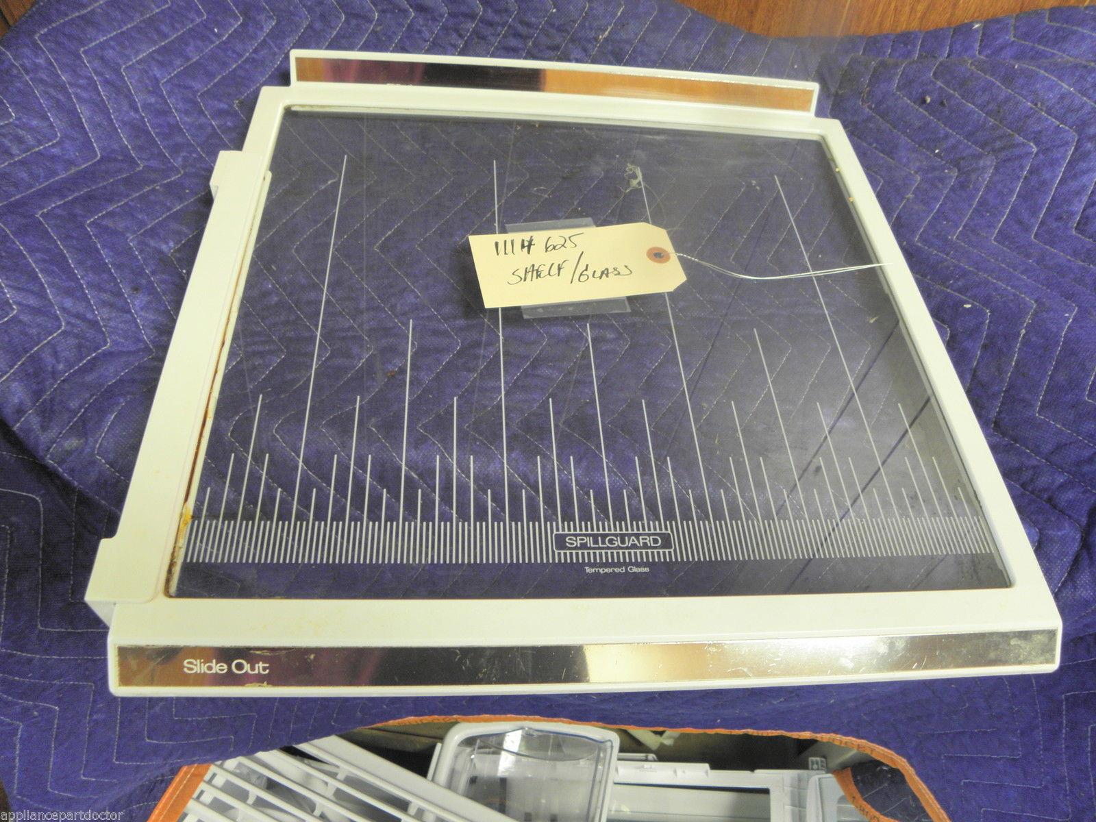 WHIRLPOOL REFRIGERATOR 1114625 GLASS SLIDING SHELF USED PART ASSEMBLY F/S