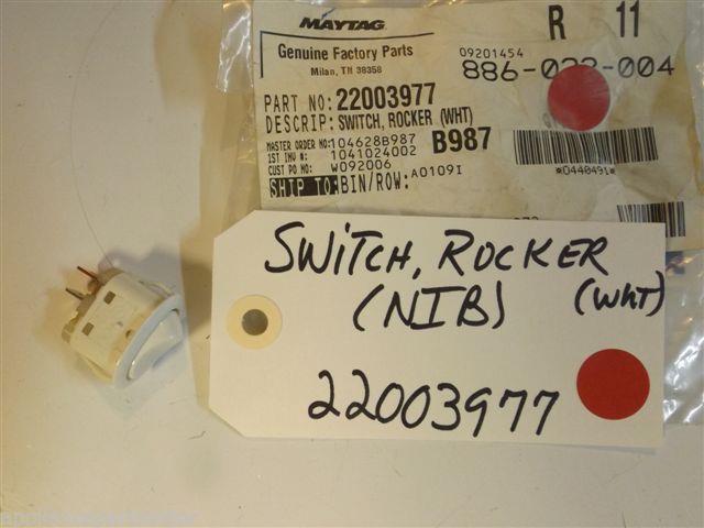 Maytag Stove  22003977  Switch, Rocker (wht) NEW IN BOX