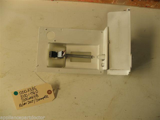 MAYTAG DRYER 12002336 31001760 12002648 RETURN DUCT/DAMPER KIT & COVER USED PART