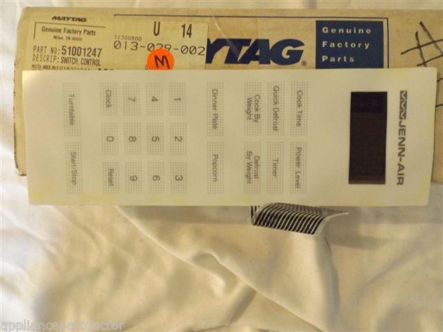 MAYTAG/JENN AIR MICROWAVE 51001247 Switch, Control (wht)  NEW IN BOX