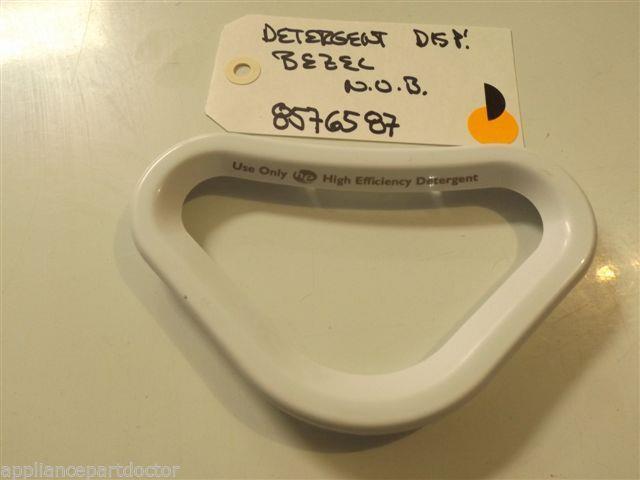 WHIRLPOOL/KENMORE/MAYTAG WASHER 8576587 BEZEL, DETERGERT DISP'.    NEW W/O BOX