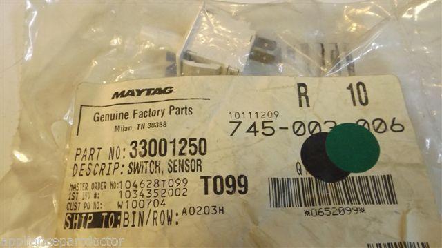 MAYTAG WHIRLPOOL WASHER/DRYER 33001250 Combo Switch, sensor  NEW IN BAG