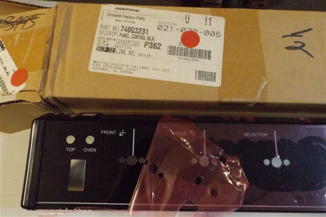 MAYTAG STOVE 74003231 Panel, Control (blk)  NEW IN BOX