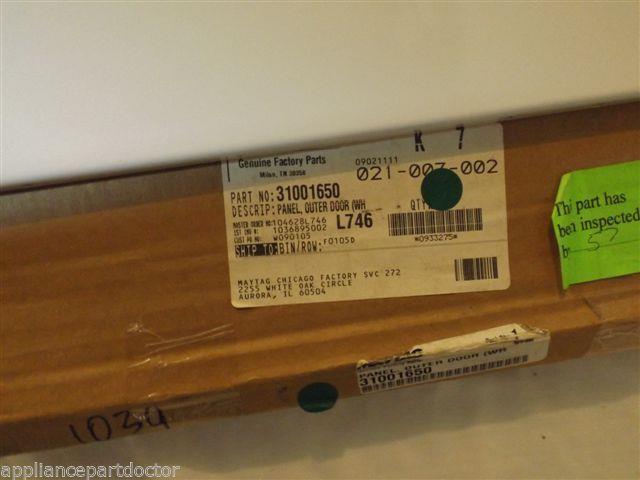 MAYTAG DRYER 31001650 Panel, Outer Door (wht) NEW IN BOX