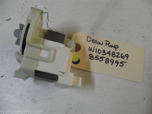 WHIRLPOOL DISHWASHER W10348269 8558995 DRAIN PUMP USED PART ASSEMBLY