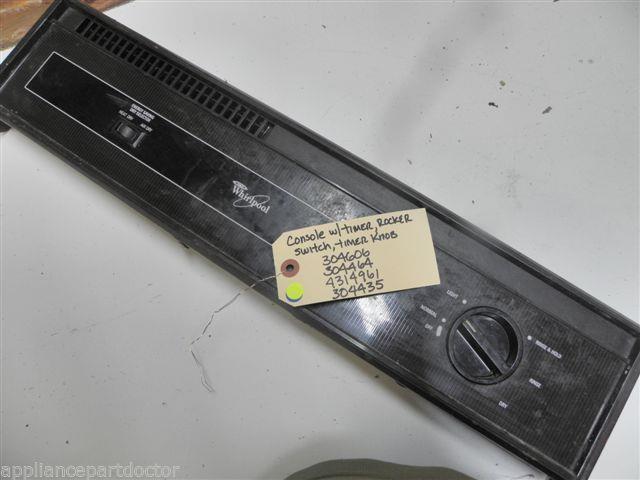 WHIRLPOOL DISHWASHER 304606 304464 4314961 304822 304435 CONSOLE W/ KNOB