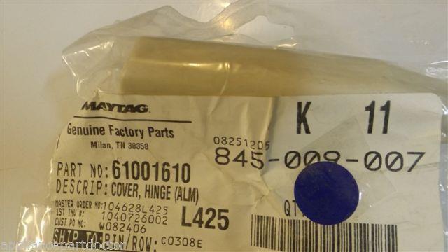 MAYTAG WHIRLPOOL REFRIGERATOR 61001610 Hinge Cover (ALMOND) NEW IN BAG