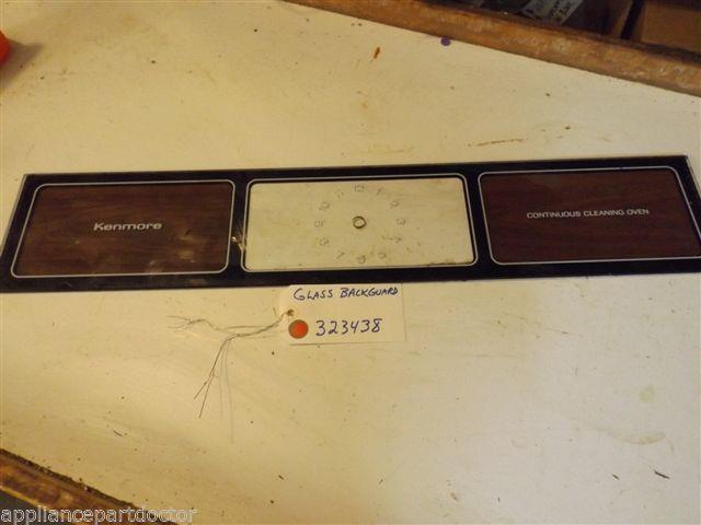 KENMORE STOVE 323438  Glass backguard  Marks, soiled   USED  PART