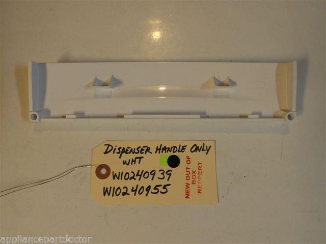Whirlpool Washer W10240939 W10240955  Dispenser Handle Only Wht  new w/o box