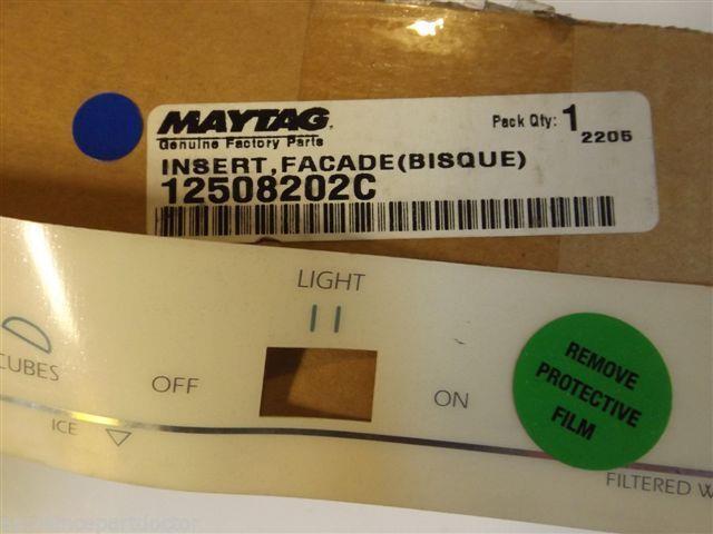 Maytag Amana Refrigerator  12508202C  Insert,facade(bisque)  NEW IN BOX