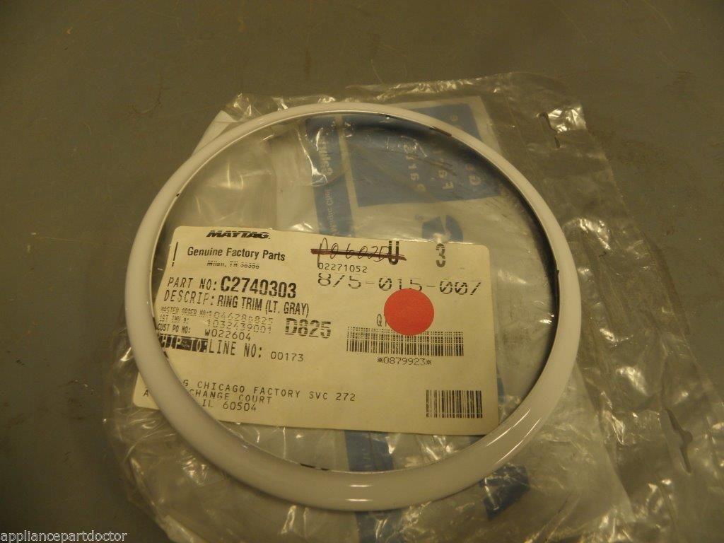 Maytag Cooktop C2740303 Trim Ring Light Grey (paint chipped)  NEW IN BAG