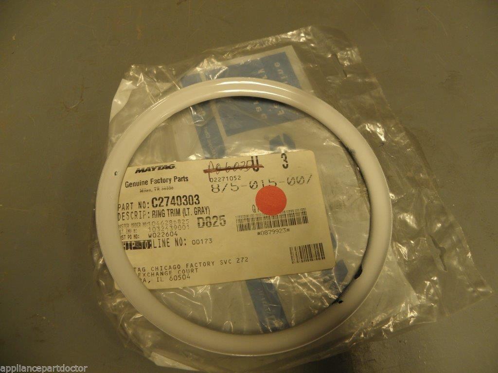 Maytag Cooktop C2740303 Trim Ring Light Grey (paint chipped)  NEW IN BAG