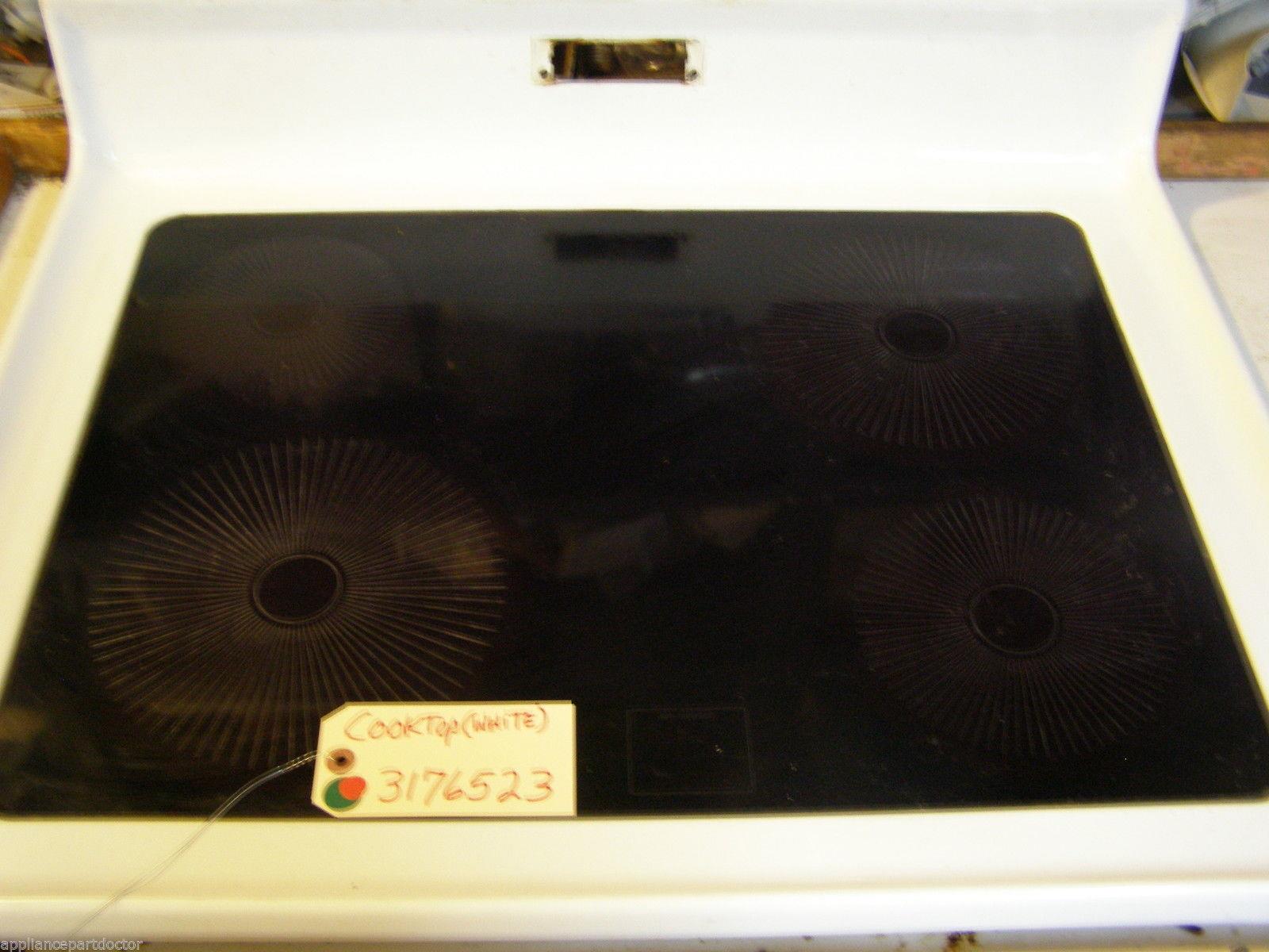 WHIRLPOOL  STOVE 3176523  Cooktop (white)  USED PART