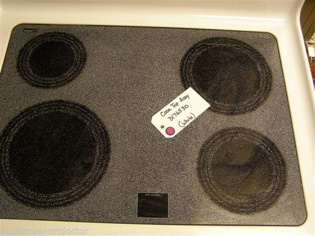 WHIRPOOL STOVE 3176530 COOK TOP (white)    used