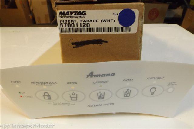 MAYTAG AMANA REFRIGERATOR 67001120 Insert, Facade (wht)   NEW IN BOX