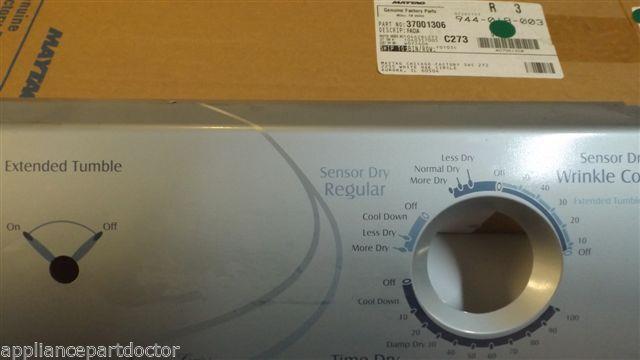MAYTAG DRYER 37001306 Facia  NEW IN BOX
