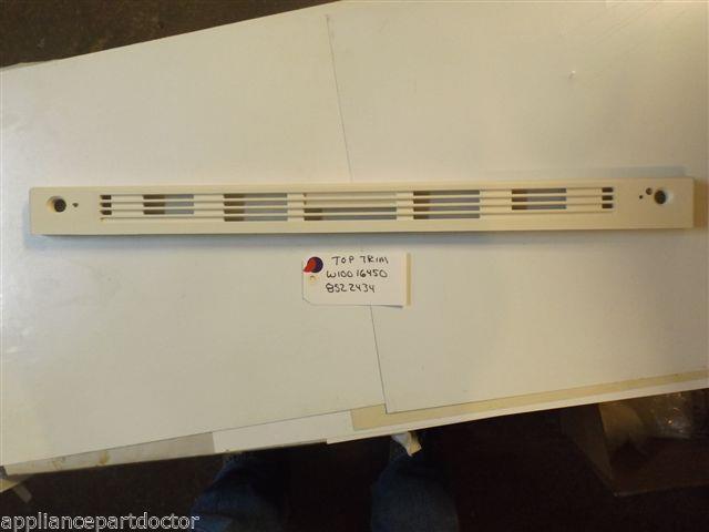 WHIRLPOOL STOVE W10016450 8522434 Trim, Door Top (biscuit)   used