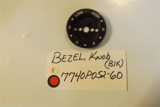 MAYTAG  STOVE 7740P052-60 Bezel, Knob (blk) USED PART