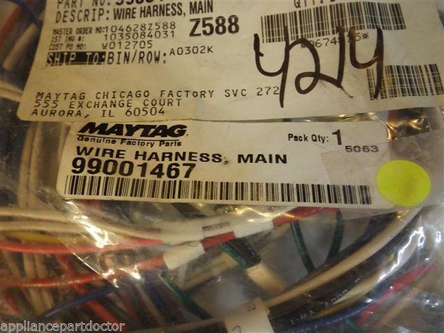 Maytag Dishwasher 99001467  Wire Harness, Main NEW IN BOX