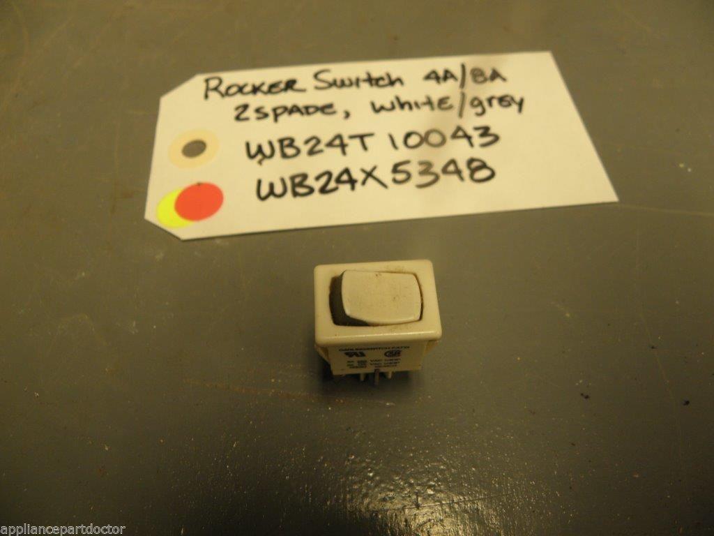 STOVE WB24T10043 WB24X 5348  Stove Rocker switch 4A/8A 2 Spade white/grey