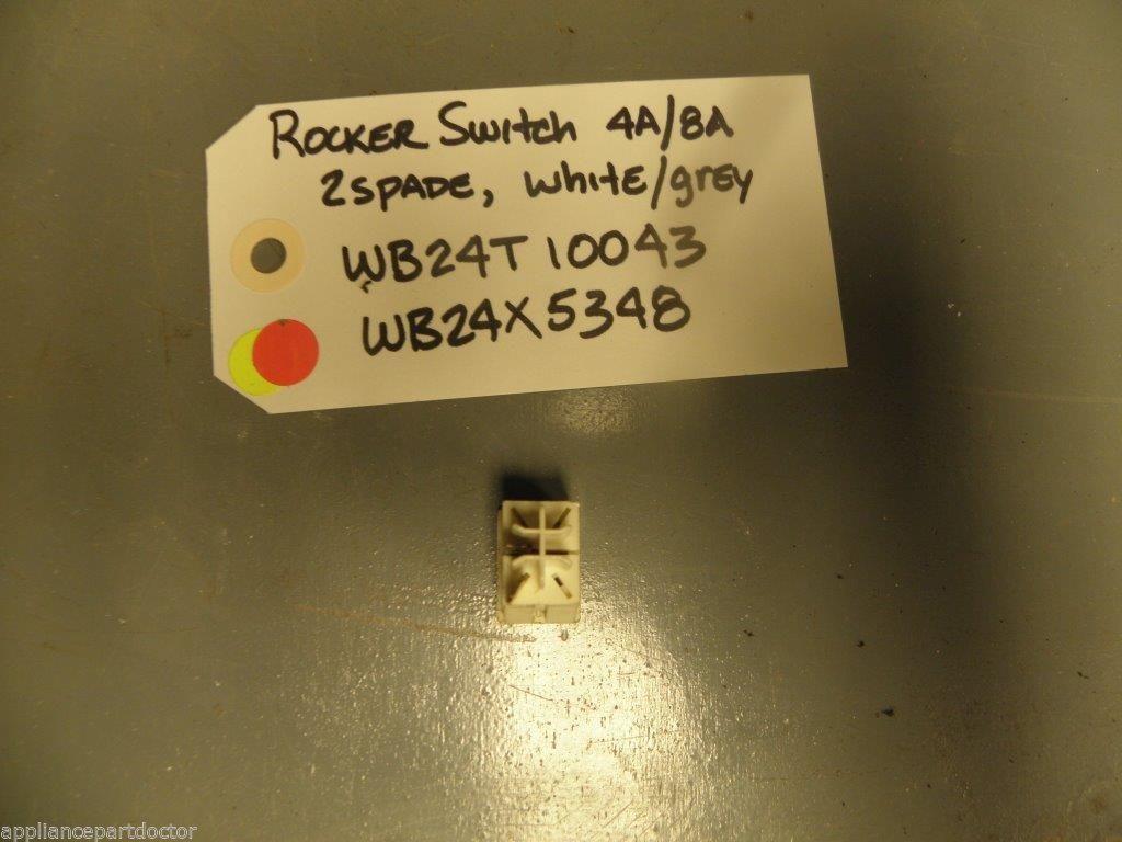 STOVE WB24T10043 WB24X 5348  Stove Rocker switch 4A/8A 2 Spade white/grey