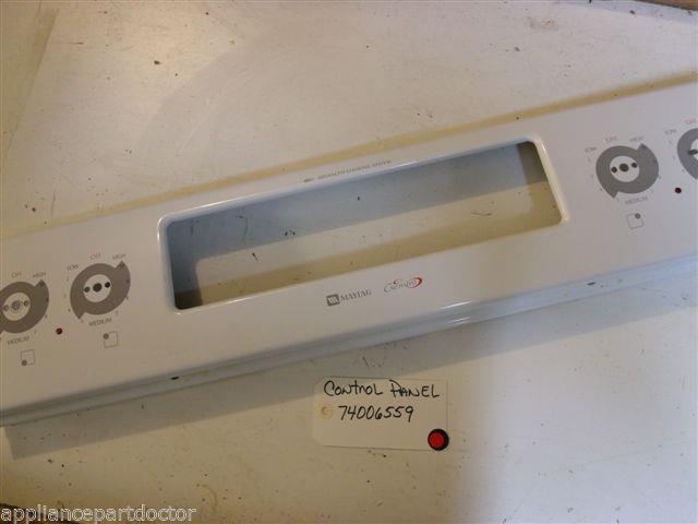 maytag STOVE 74006559 Panel, Control (wht) USED PART