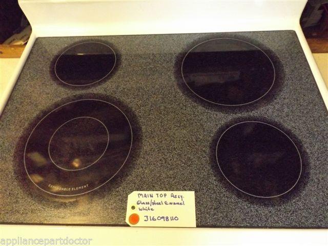 FRIGIDAIRE STOVE 316098110  Main Top Assy, Glass/steel, Enamel, White  SCRATCHES