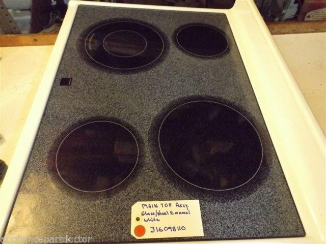 FRIGIDAIRE STOVE 316098110  Main Top Assy, Glass/steel, Enamel, White  SCRATCHES