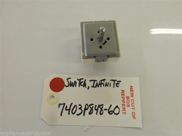 Jenn Air Stove  7403P848-60  Switch, Infinite NEW W/O BOX