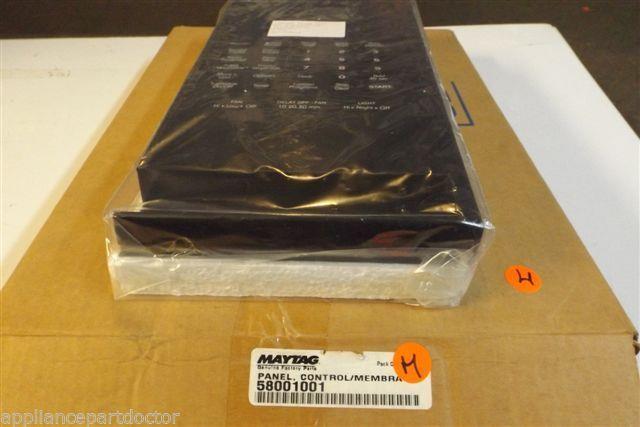 MAYTAG MICROWAVE 58001001 Panel, Control/membrane (blk)   NEW IN BOX