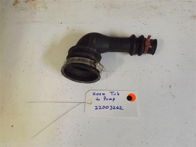 MAYTAG WASHER  22003262  Hose, Tub To Pump  used part