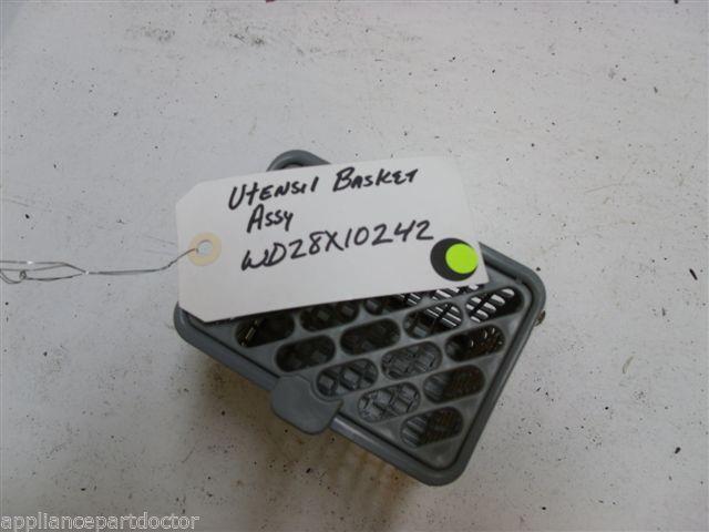 GE DISHWASHER WD28X10242 SILVERWARE BASKET USED PART ASSEMBLY