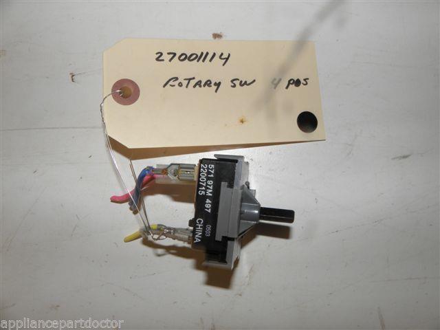 MAYTAG WASHER 27001114 4 POS ROTARY SWITCH USED PART ASSEMBLY FREE SHIPPING