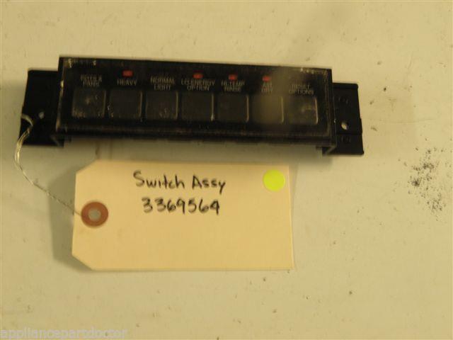 WHIRLPOOL DISHWASHER 3369564 SWITCH USED PART ASSEMBLY