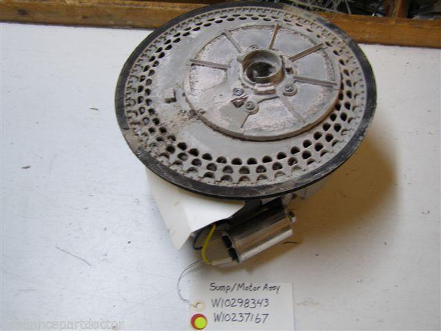 WHIRLPOOL DISHWASHER W10298343 W10237167 SUMP & MOTOR USED PART ASSEMBLY