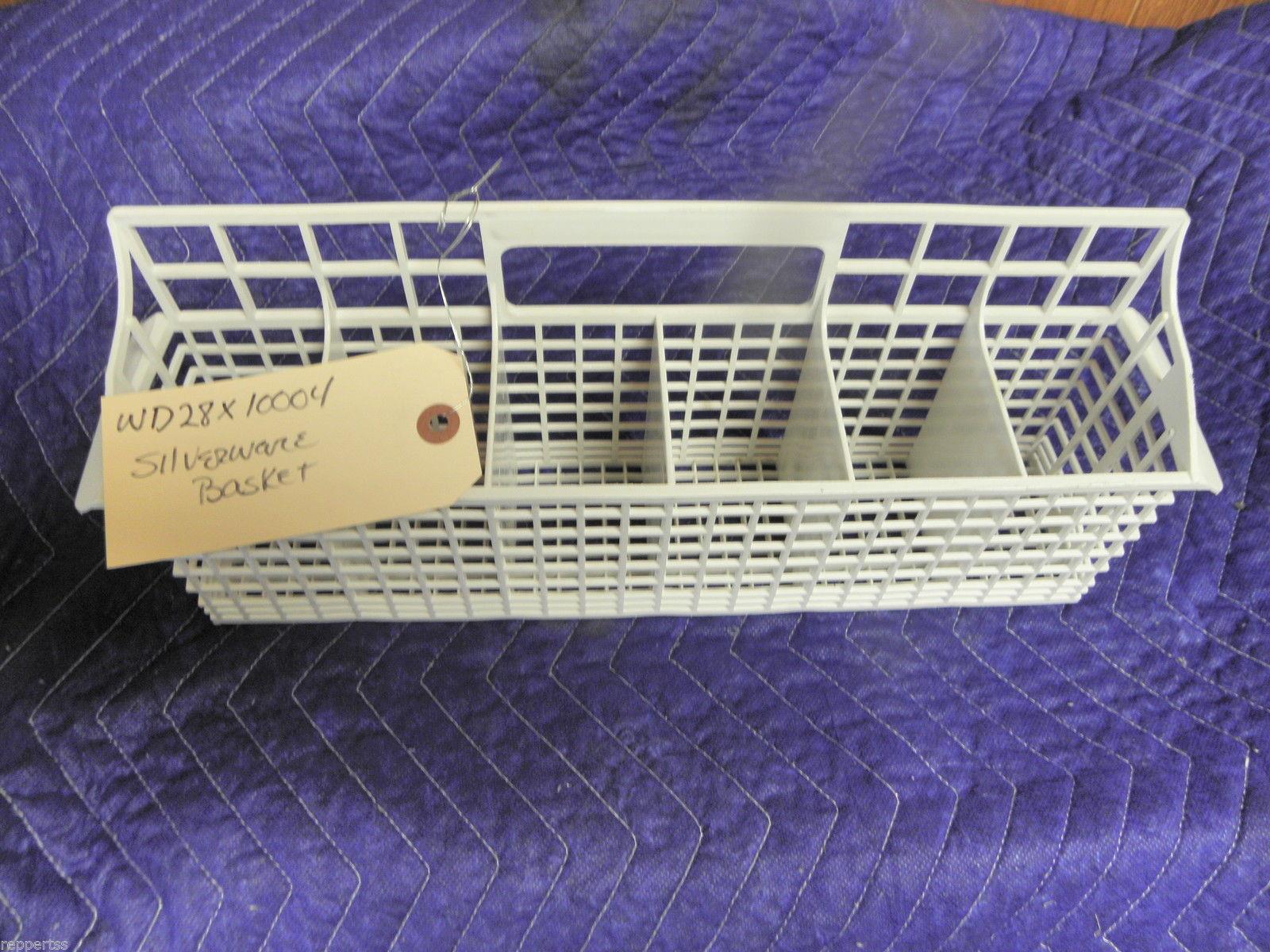GE DISHWASHER WD28X10004 SILVERWARE BASKET USED PART ASSEMBLY FREE SHIPPING