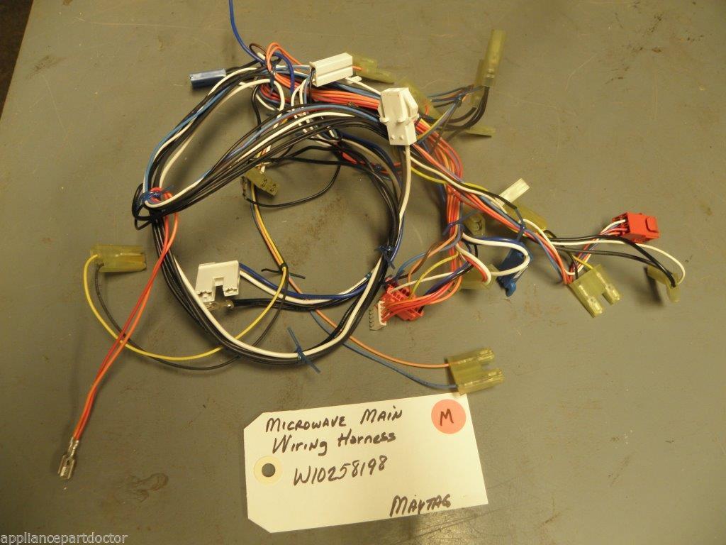 Maytag Microwave W10258198 Main Wiring Harnesss Model MMV4203  USED