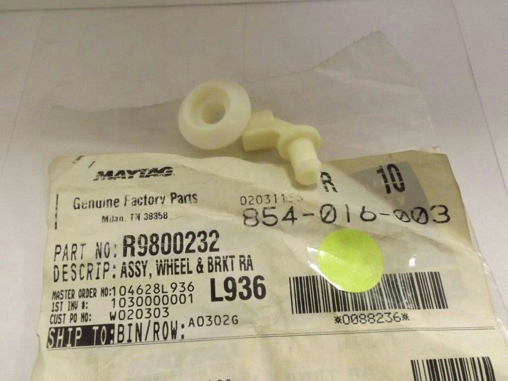 MAYTAG WHIRLPOOL DISHWASHER R9800232 WHEEL AND BRKT RACK NEW