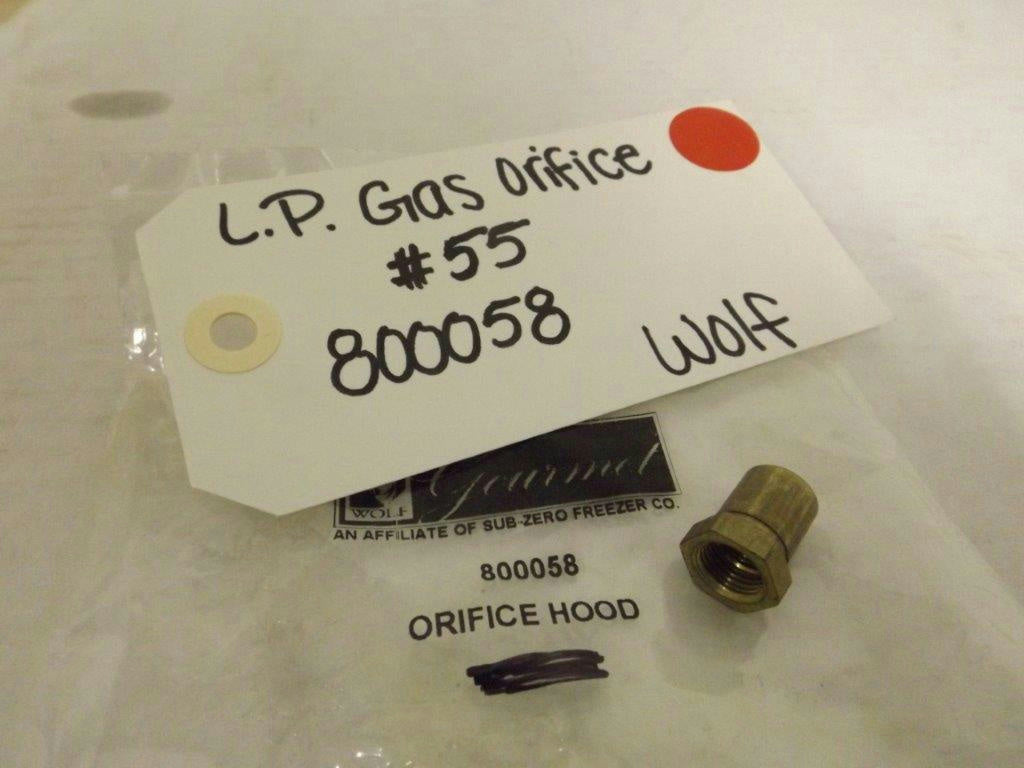 WOLF STOVE 800058 L.P. GAS ORIFICE #55 NEW